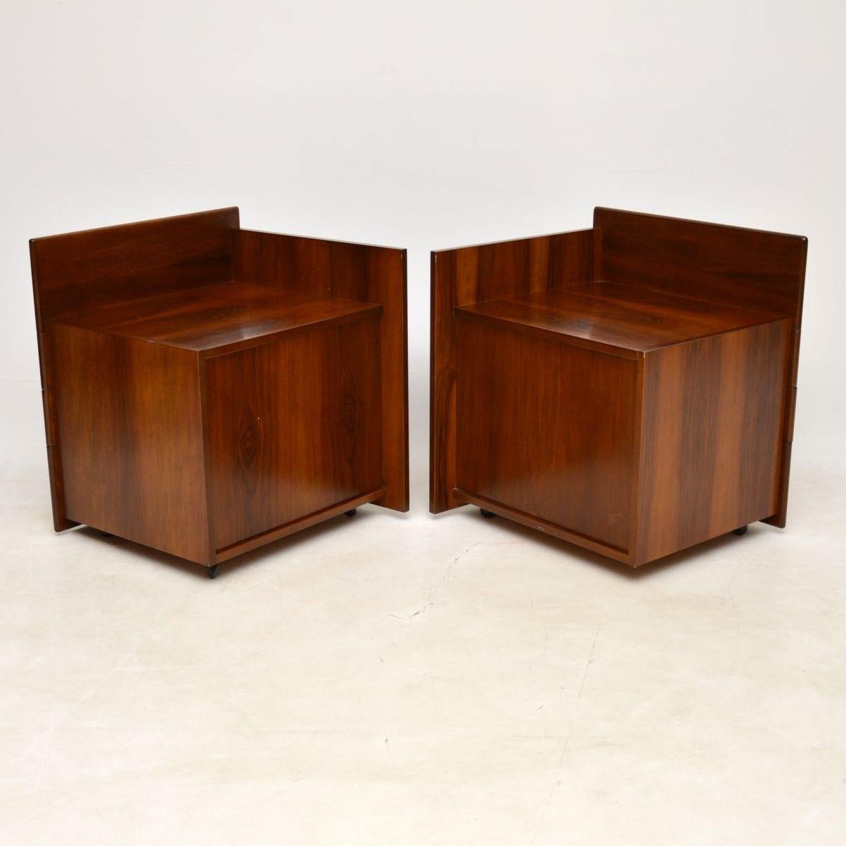 1970s Vintage Walnut and Chrome Dressing Table and Chests 10