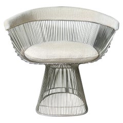1970er Jahre Vintage Warren Platner Beistellstuhl Knoll Beige Knobby Wolle