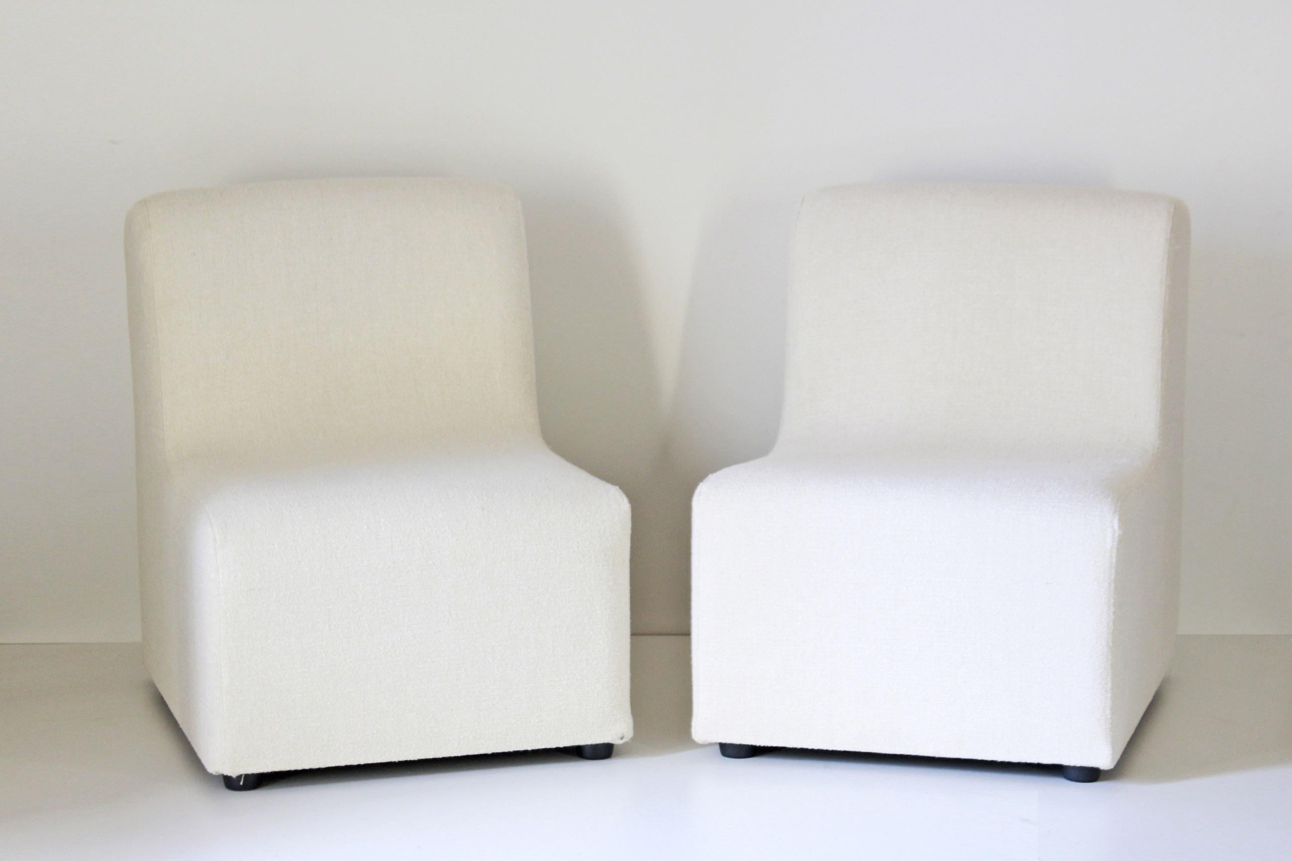 1970s Vintage White Fabric Armchair 9