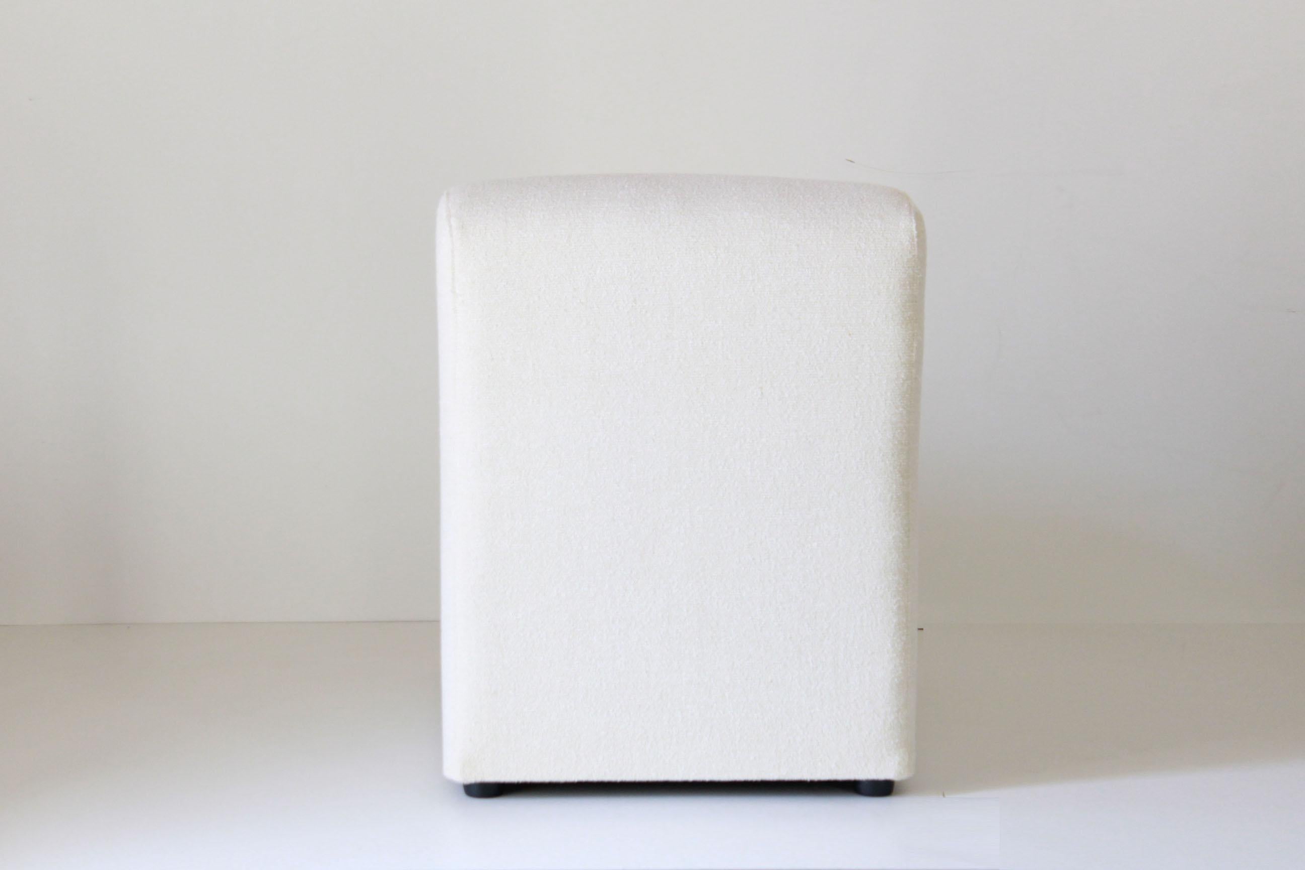 Late 20th Century 1970s Vintage White Fabric Armchair