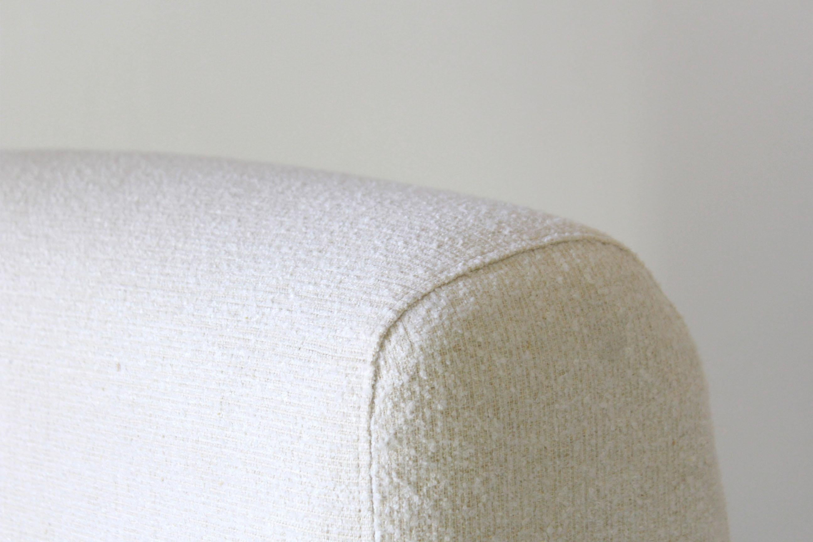1970s Vintage White Fabric Armchair 2