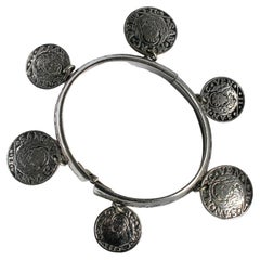 1970s Retro Whiting & Davis Coin Charm Bracelet