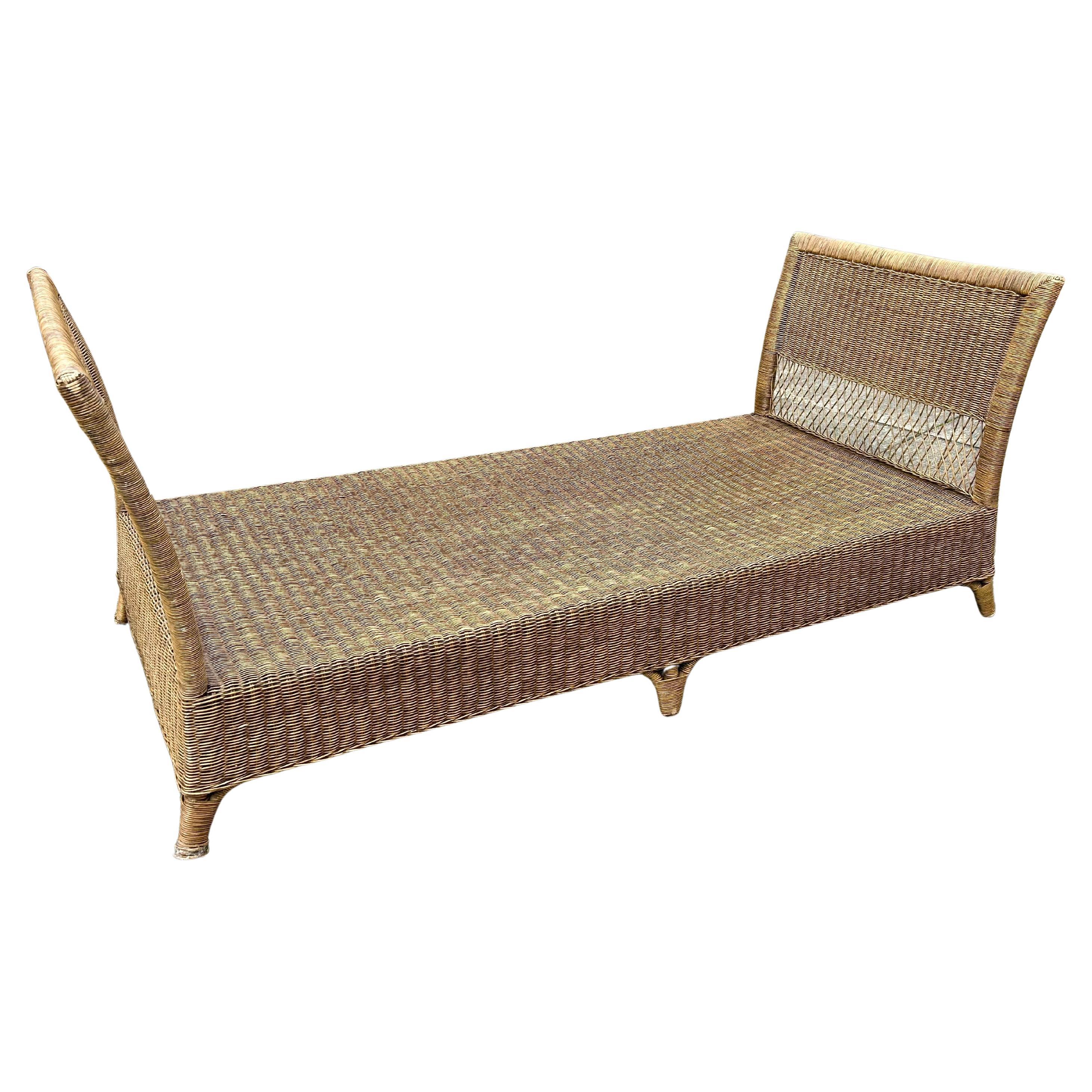 1970's Vintage Wicker Daybed