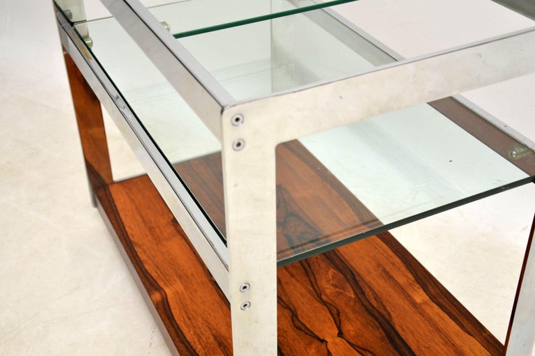 1970s Vintage Wood and Chrome Drinks Trolley by Merrow Associates at ...