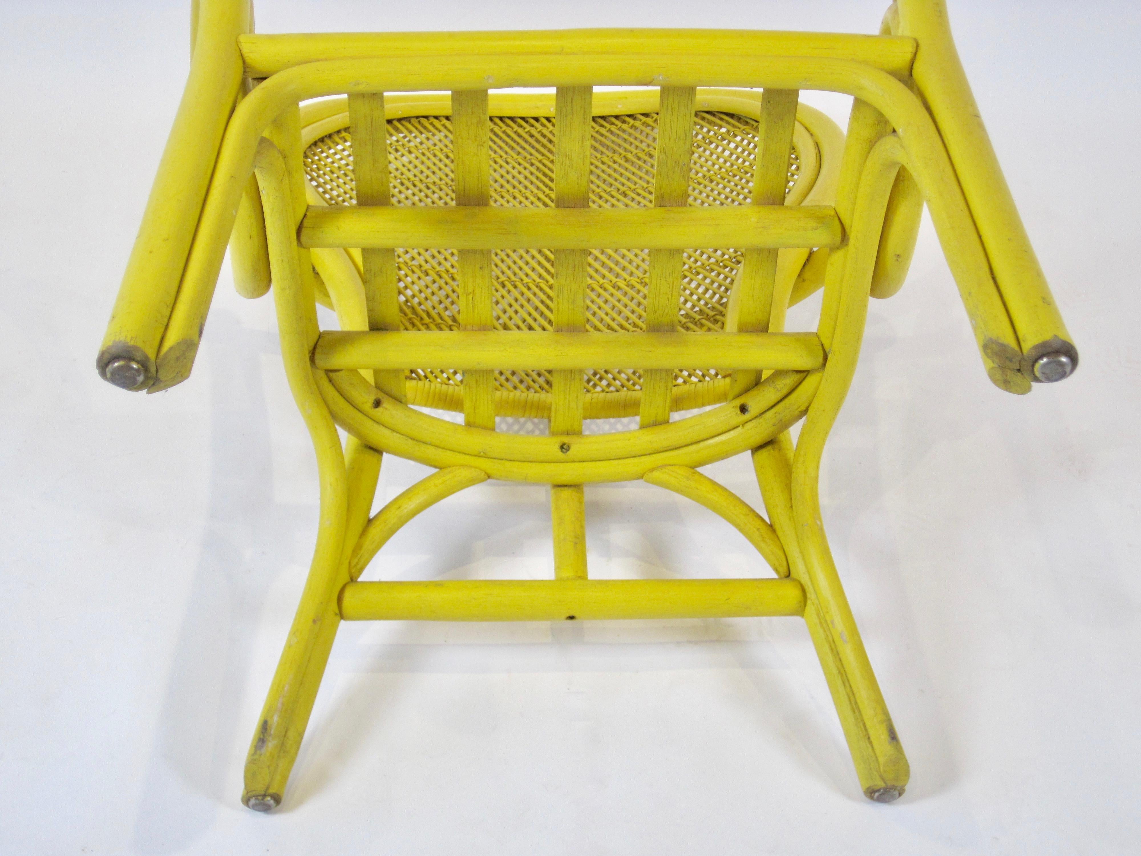 1970s Vintage Yellow Rattan Balloon Chair For Sale 7