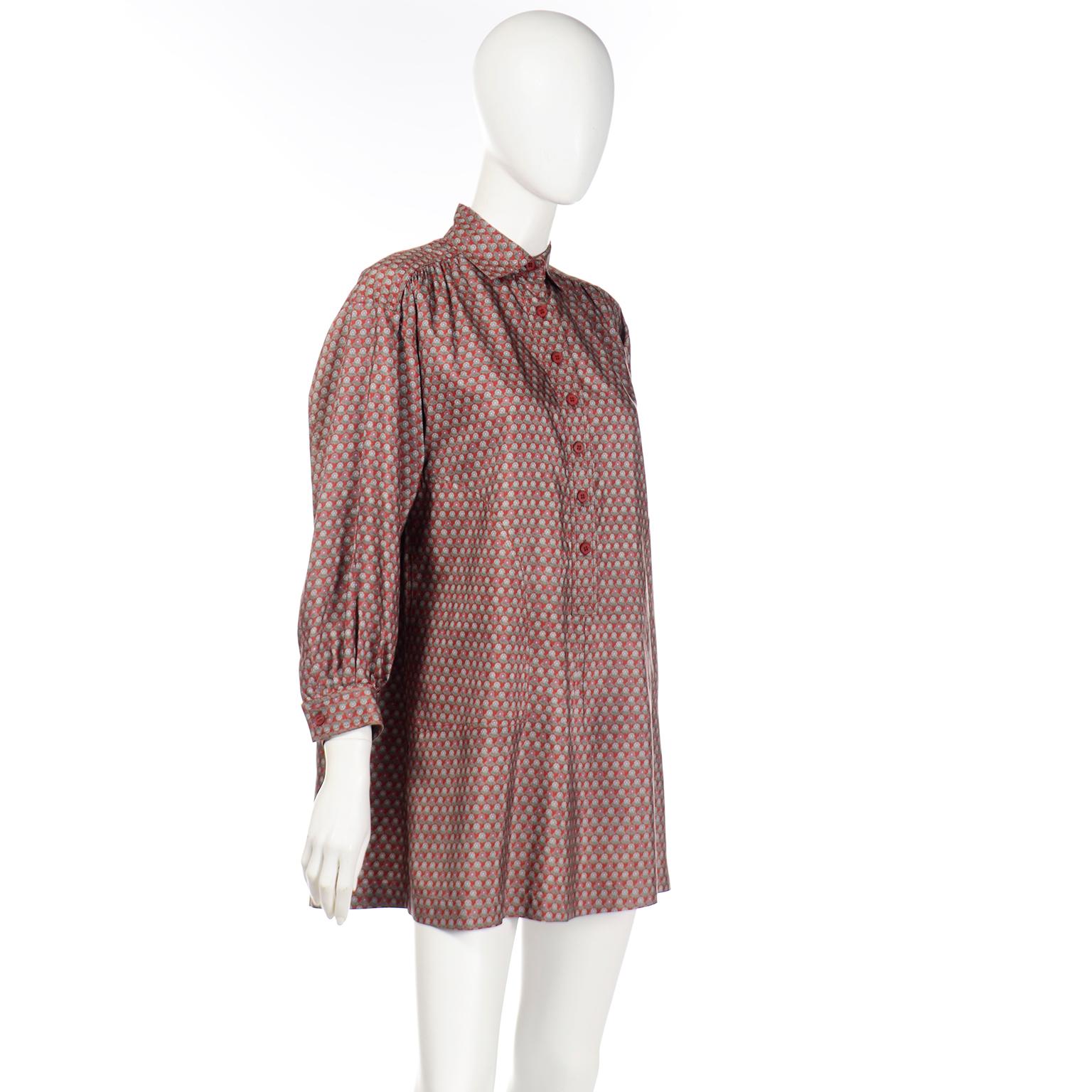 1970s Vintage YSL Yves Saint Laurent Russian Peasant Style Tunic or Mini Dress 6