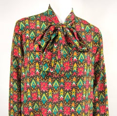 Yves Saint Laurent Silk Blouse Shirt Collection 1976 YSL Vintage