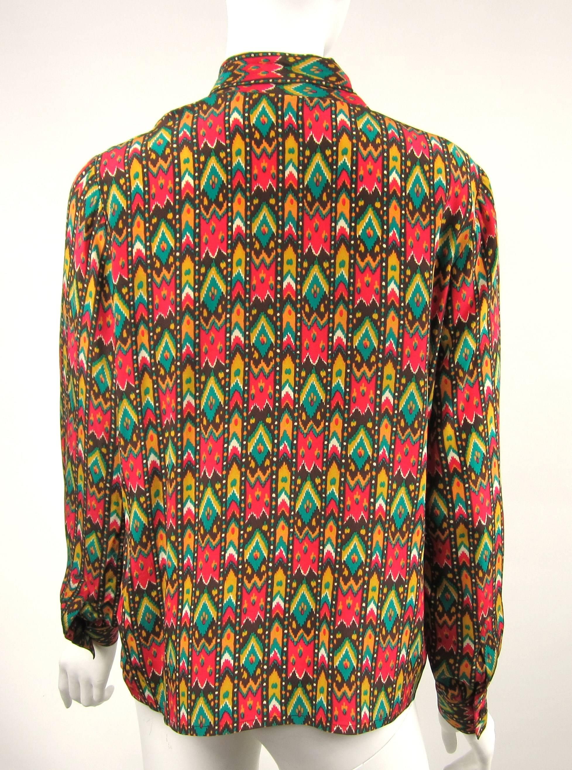 Yves Saint Laurent Silk Blouse Shirt Collection 1976 YSL Vintage im Zustand „Gut“ im Angebot in Wallkill, NY