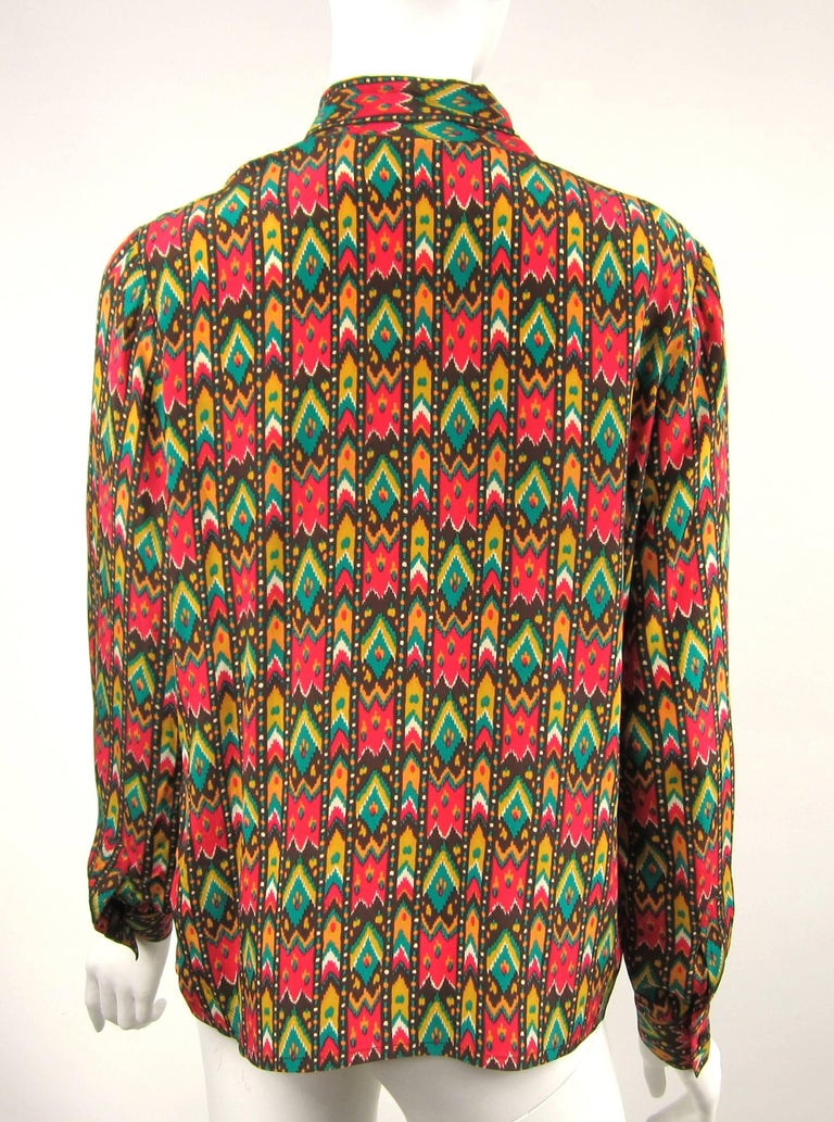 Yves Saint Laurent Silk Blouse Shirt Collection 1976 YSL Vintage