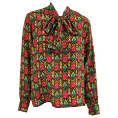 1970s Retro Yves Saint Laurent Silk  Blouse Collection 1976 YSL 