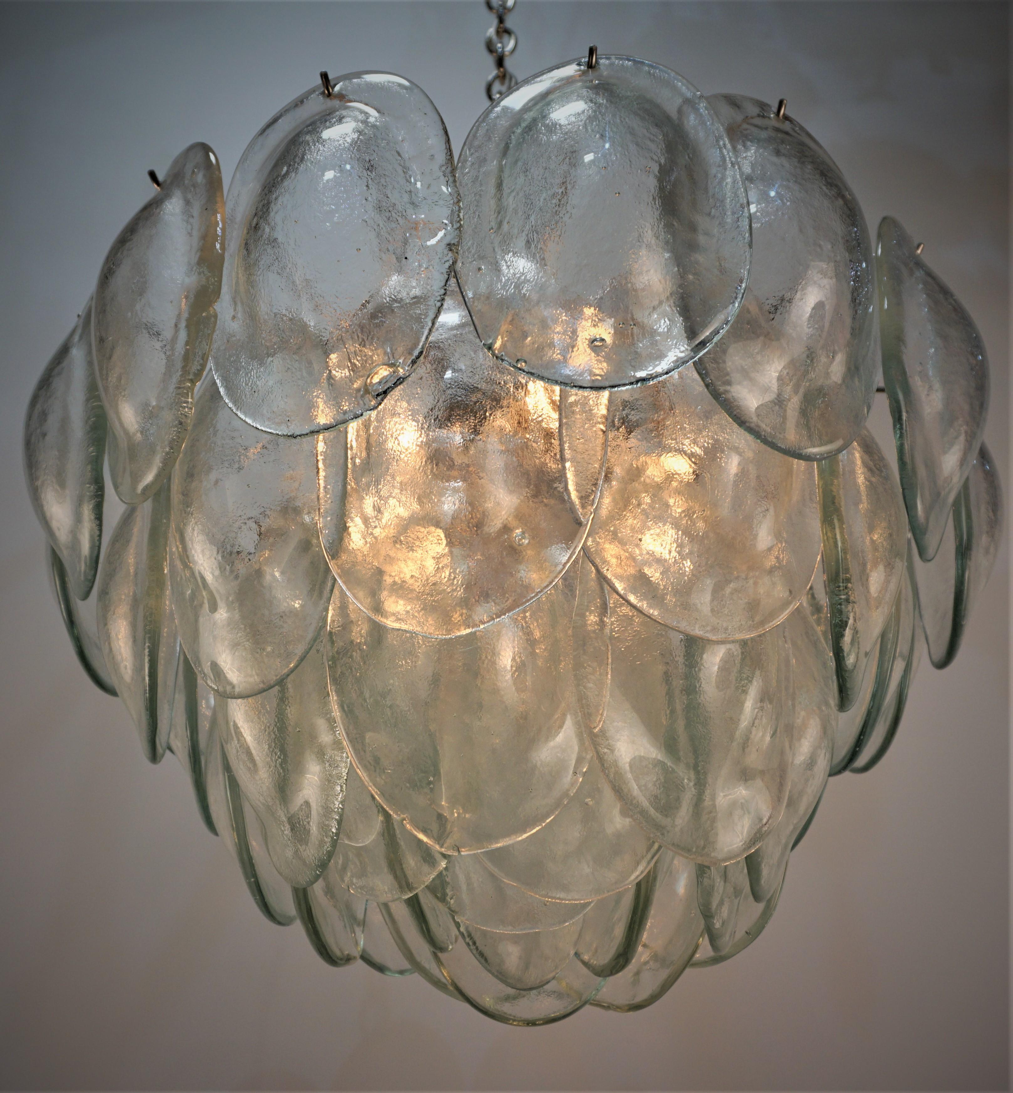 1970's Vistosi Italian Blown glass chandelier In Good Condition For Sale In Fairfax, VA