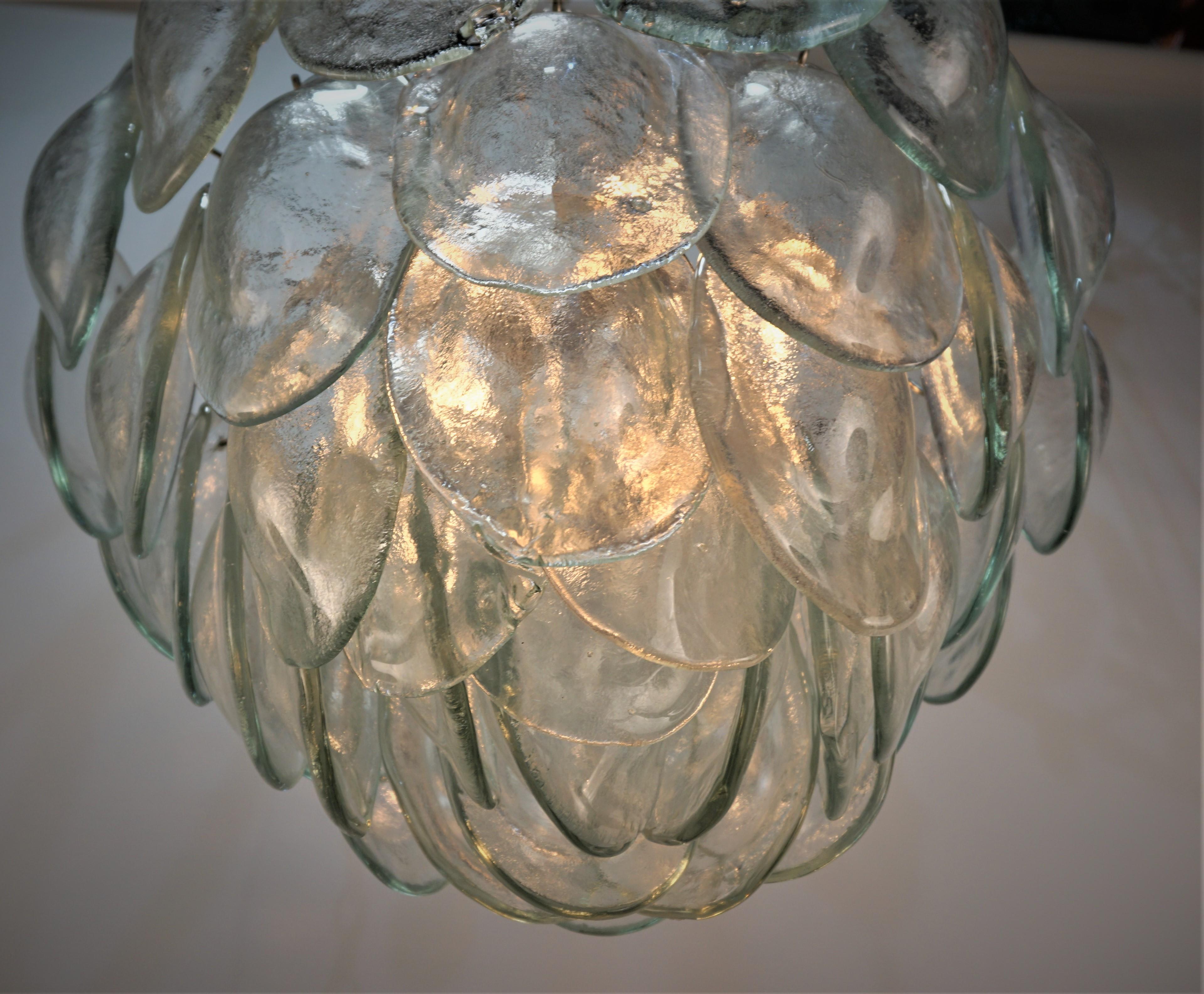 1970's Vistosi Italian Blown glass chandelier For Sale 1