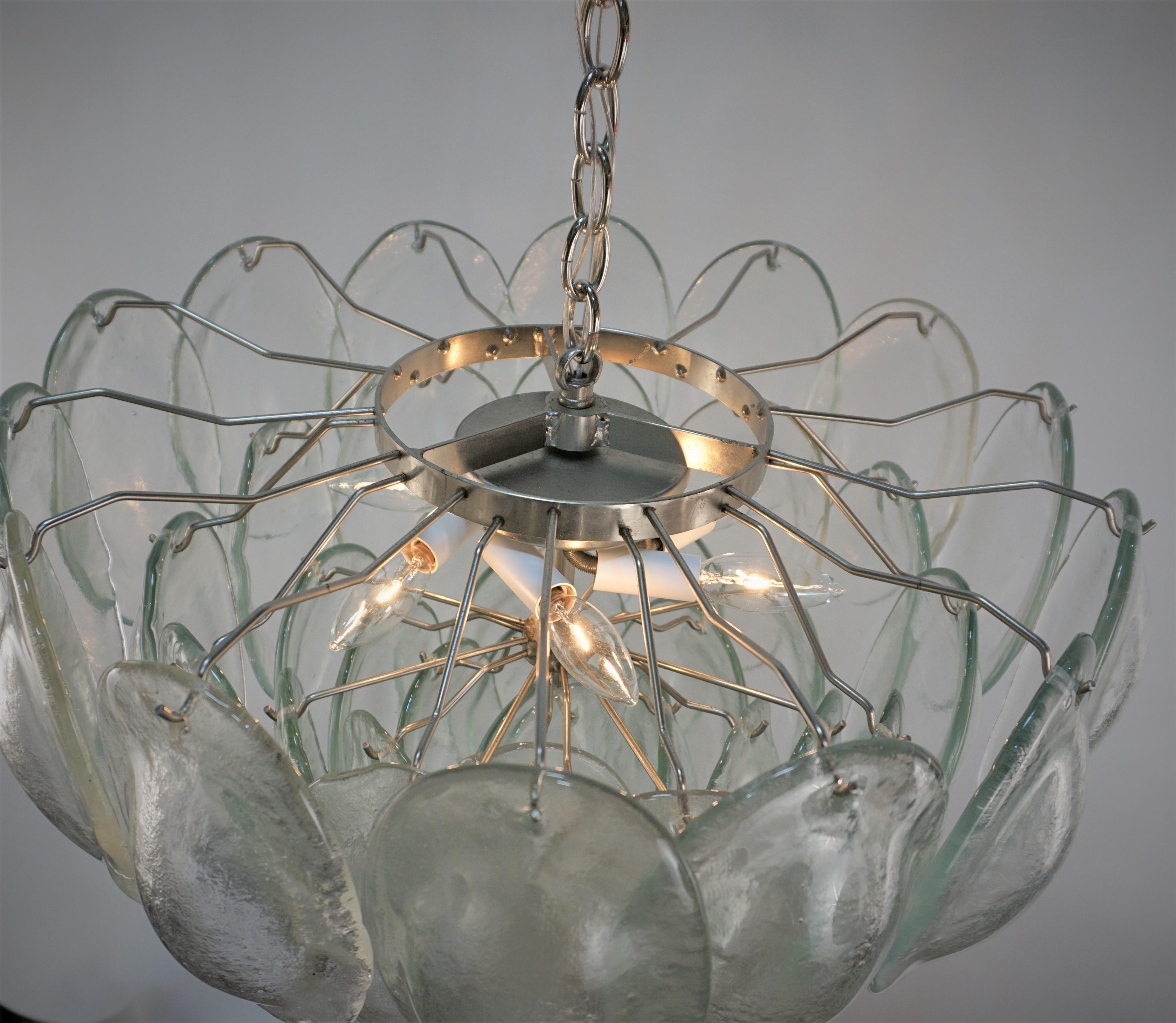 1970's Vistosi Italian Blown glass chandelier For Sale 2