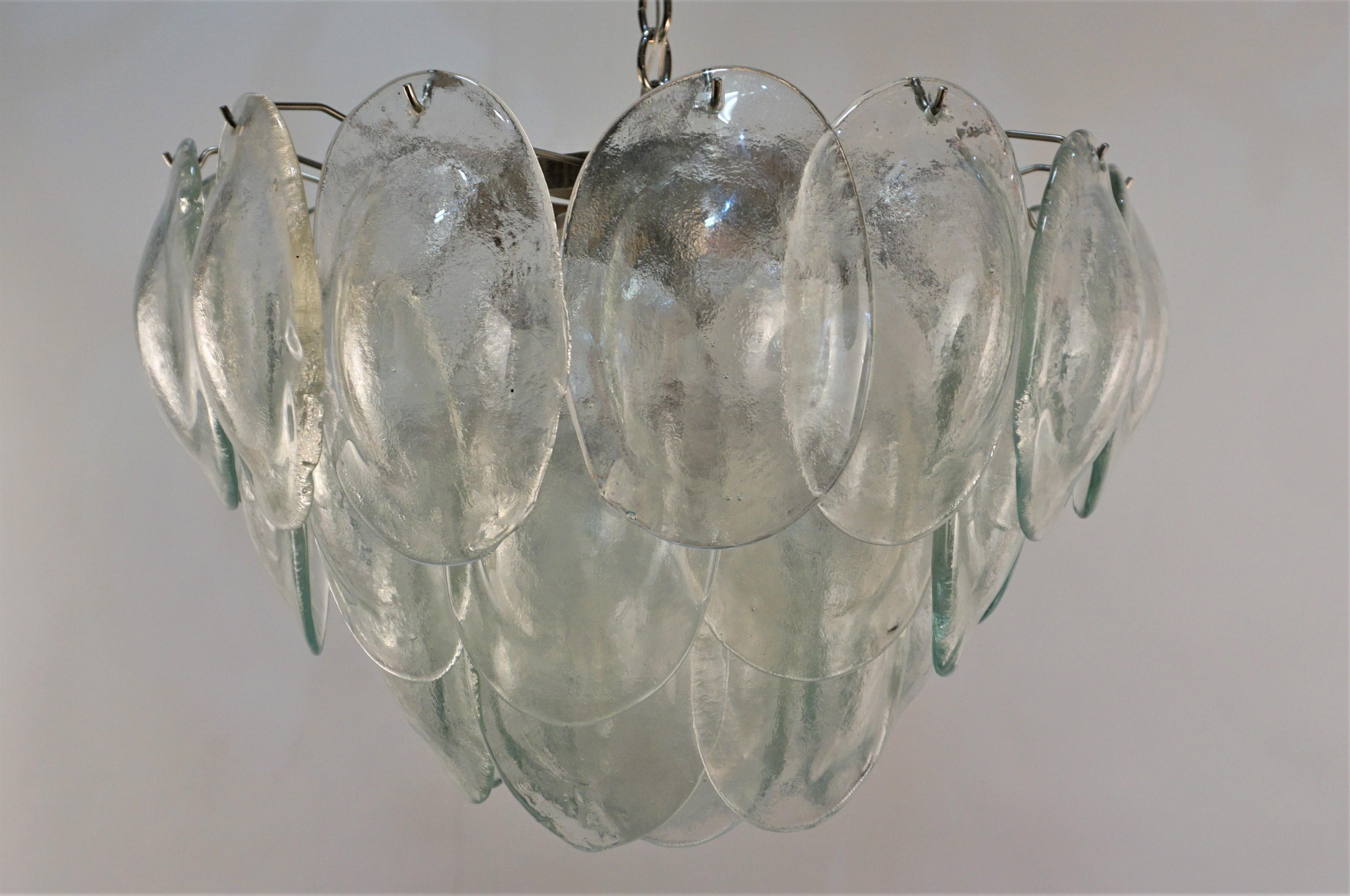 1970's Vistosi Italian Blown glass chandelier For Sale 4