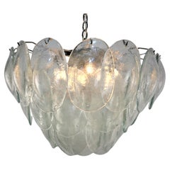 Vintage 1970's Vistosi Italian Blown glass chandelier