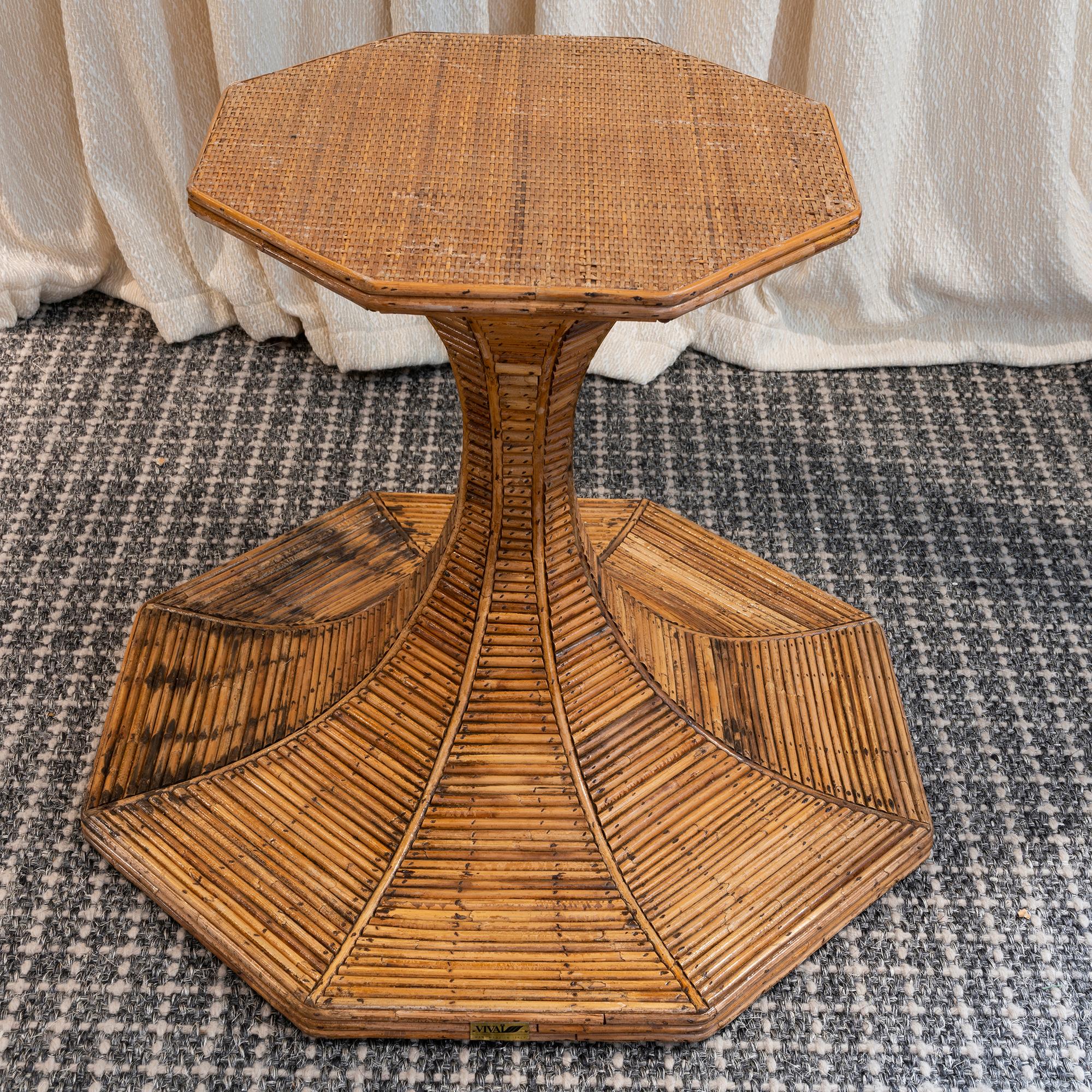 Italian 1970s Vivai del Sud Bamboo Center/Dining Table For Sale
