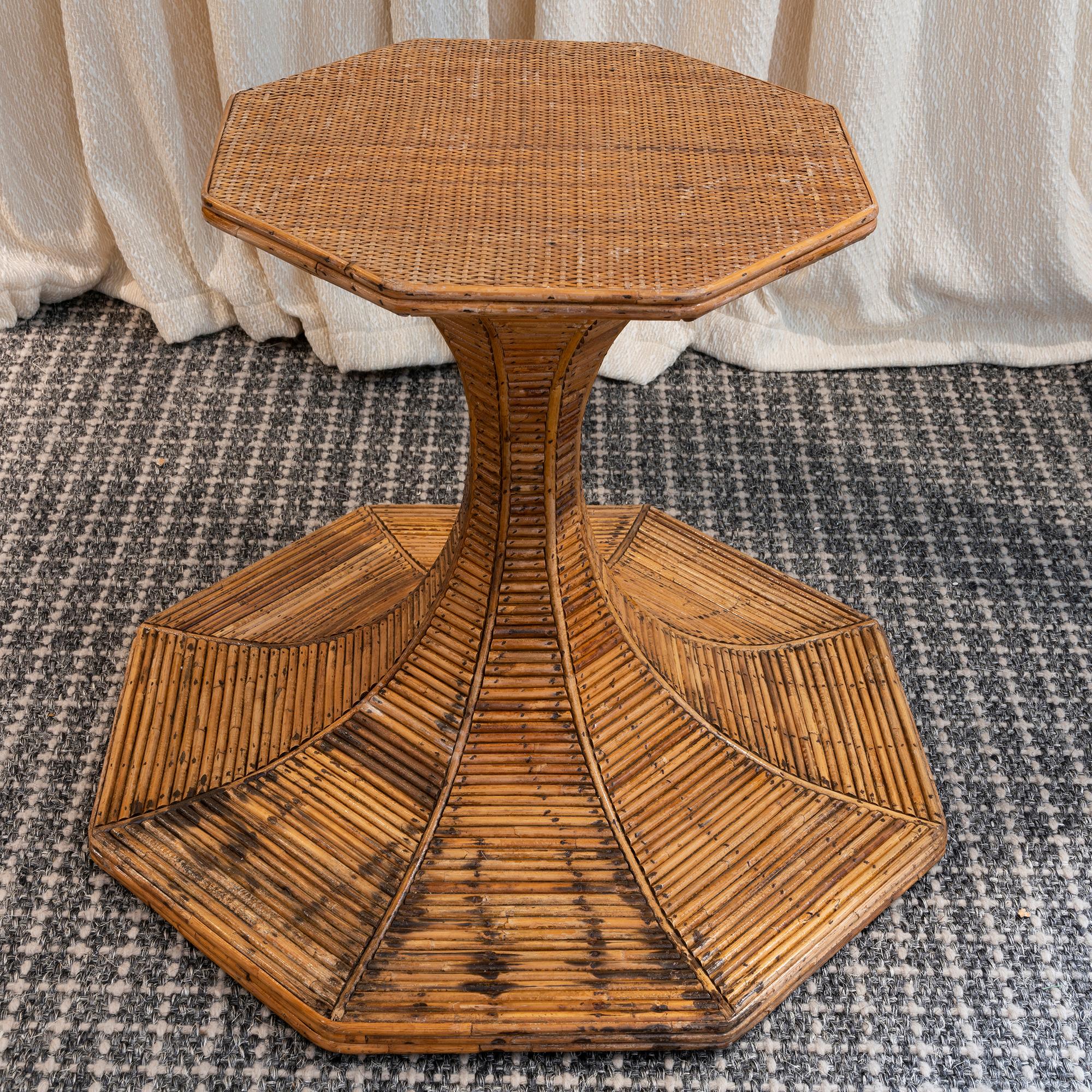 1970s Vivai del Sud Bamboo Center/Dining Table In Good Condition For Sale In Firenze, IT
