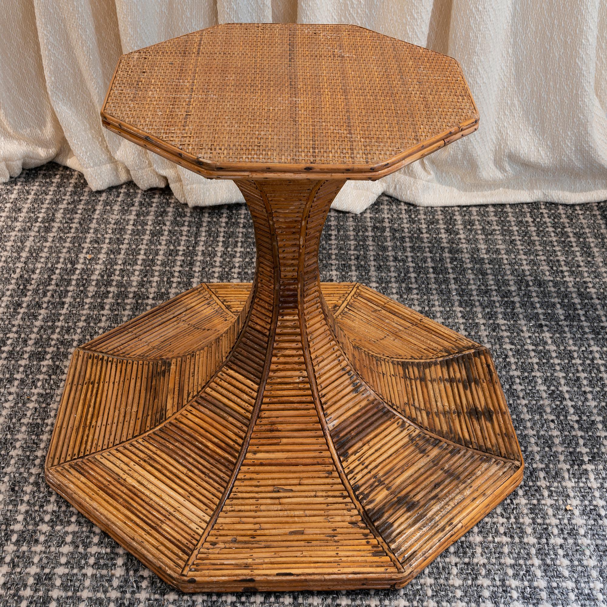 Late 20th Century 1970s Vivai del Sud Bamboo Center/Dining Table For Sale