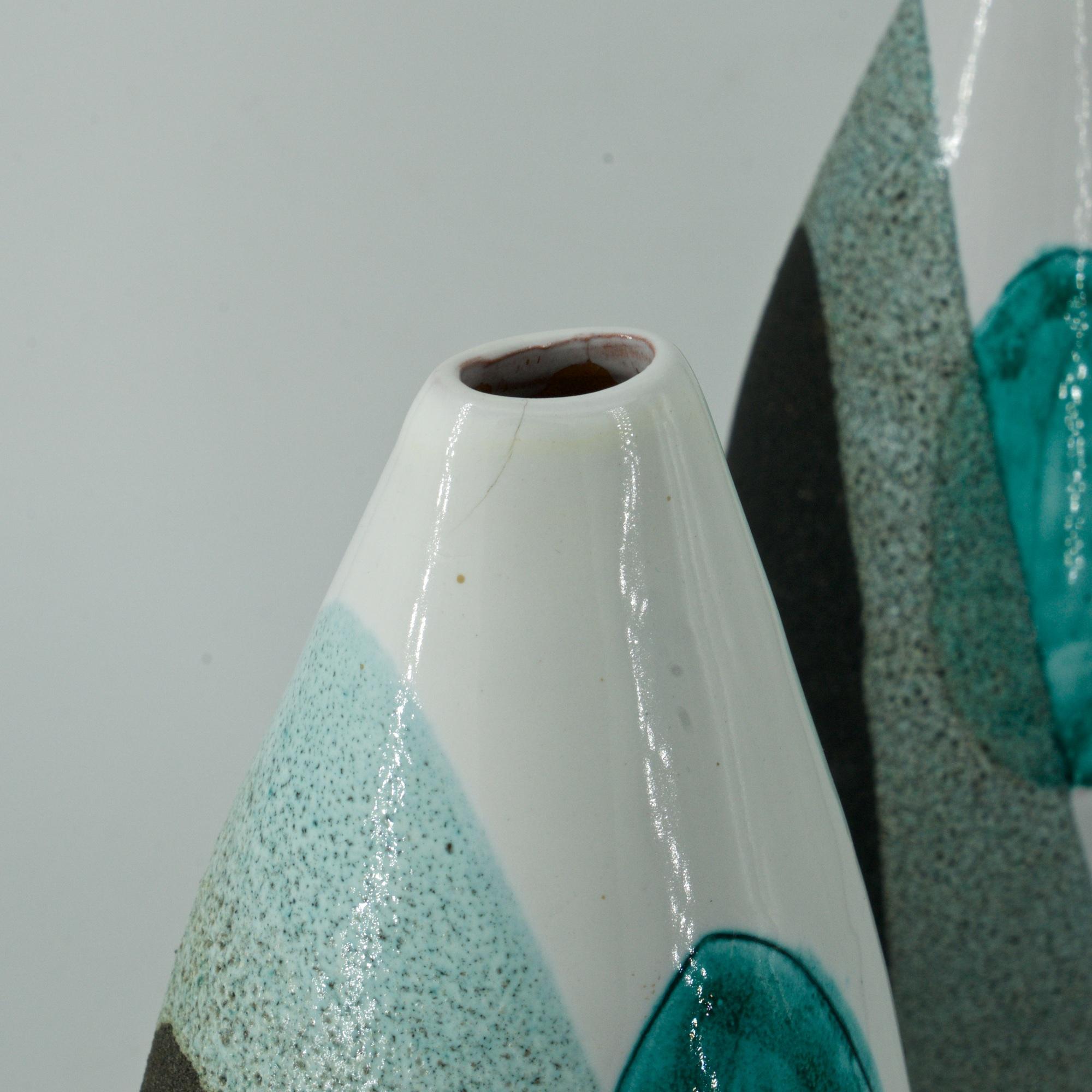 Late 20th Century 1970s Volcanic Glaze Pottery Vases by Ettore Sottsass Bitossi Raymor, Italy Pair