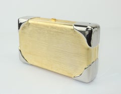 1970's Walborg Brushed Gold & Silver Box Handbag Clutch