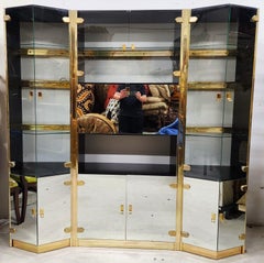 1970s Wall Display Cabinet with Dry Bar