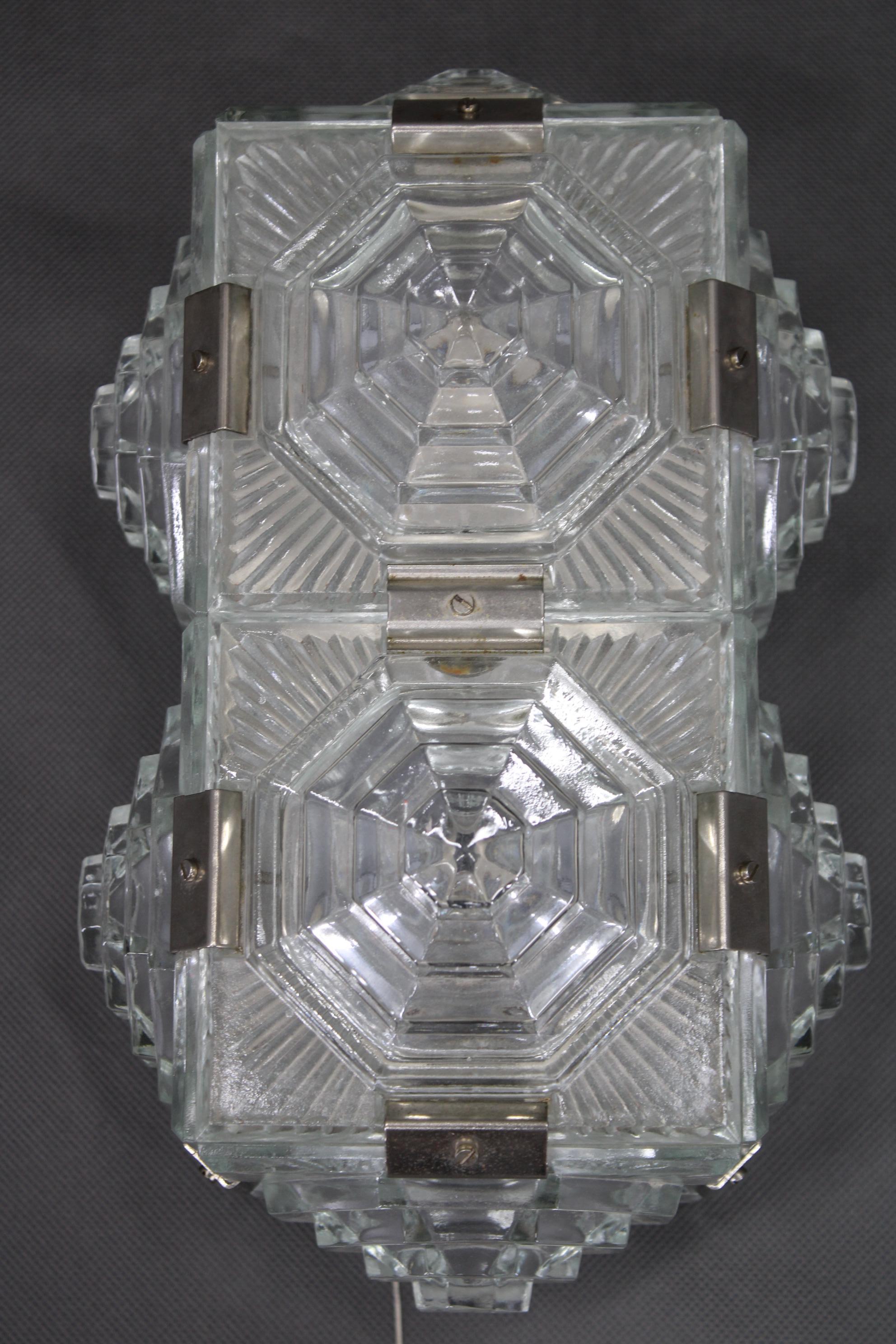 Mid-Century Modern 1970s Wall Glass Light by Kamenicky Senov , Czechoslovakia