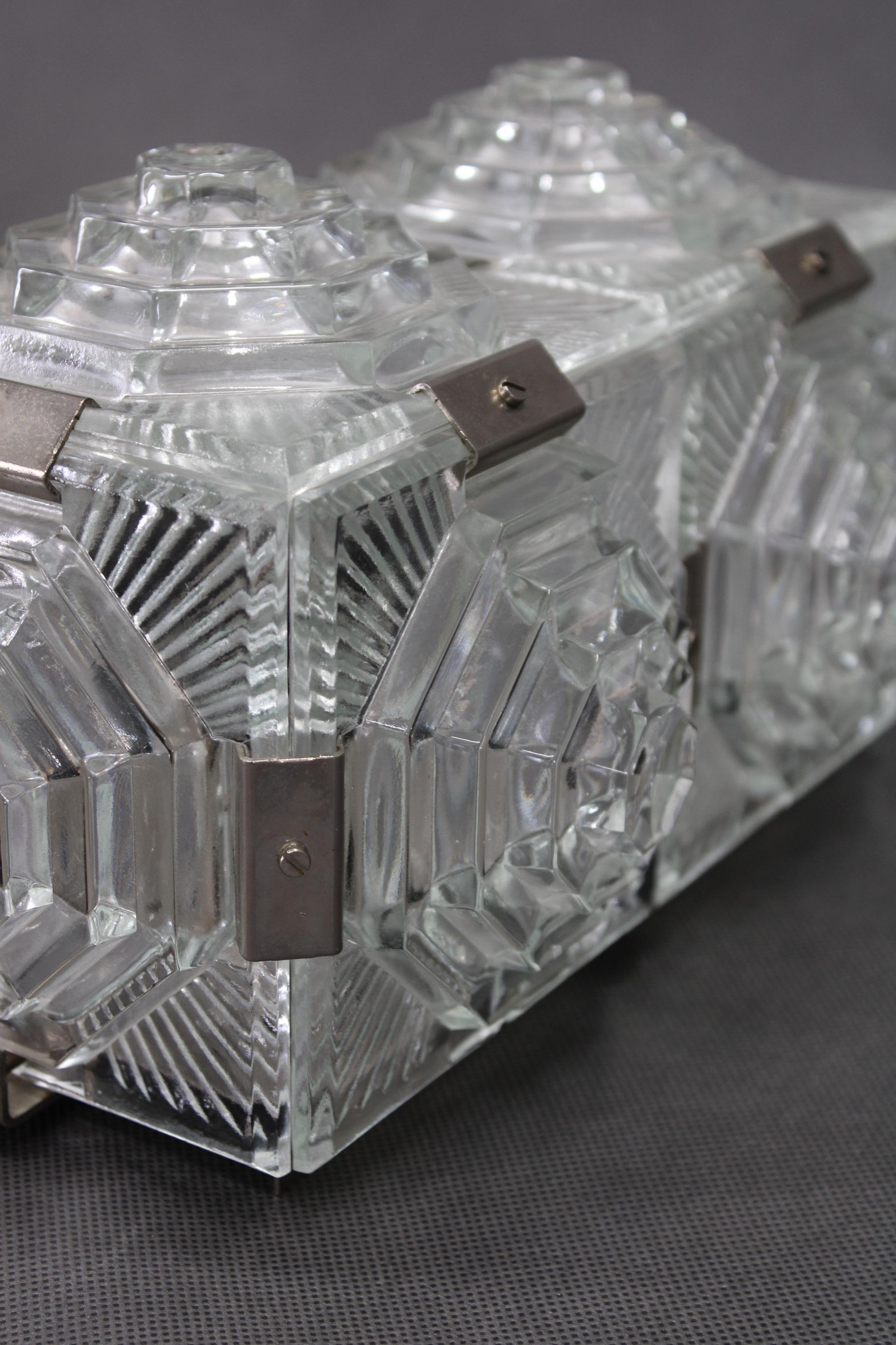 1970s Wall Glass Light by Kamenicky Senov , Czechoslovakia In Good Condition In Praha, CZ