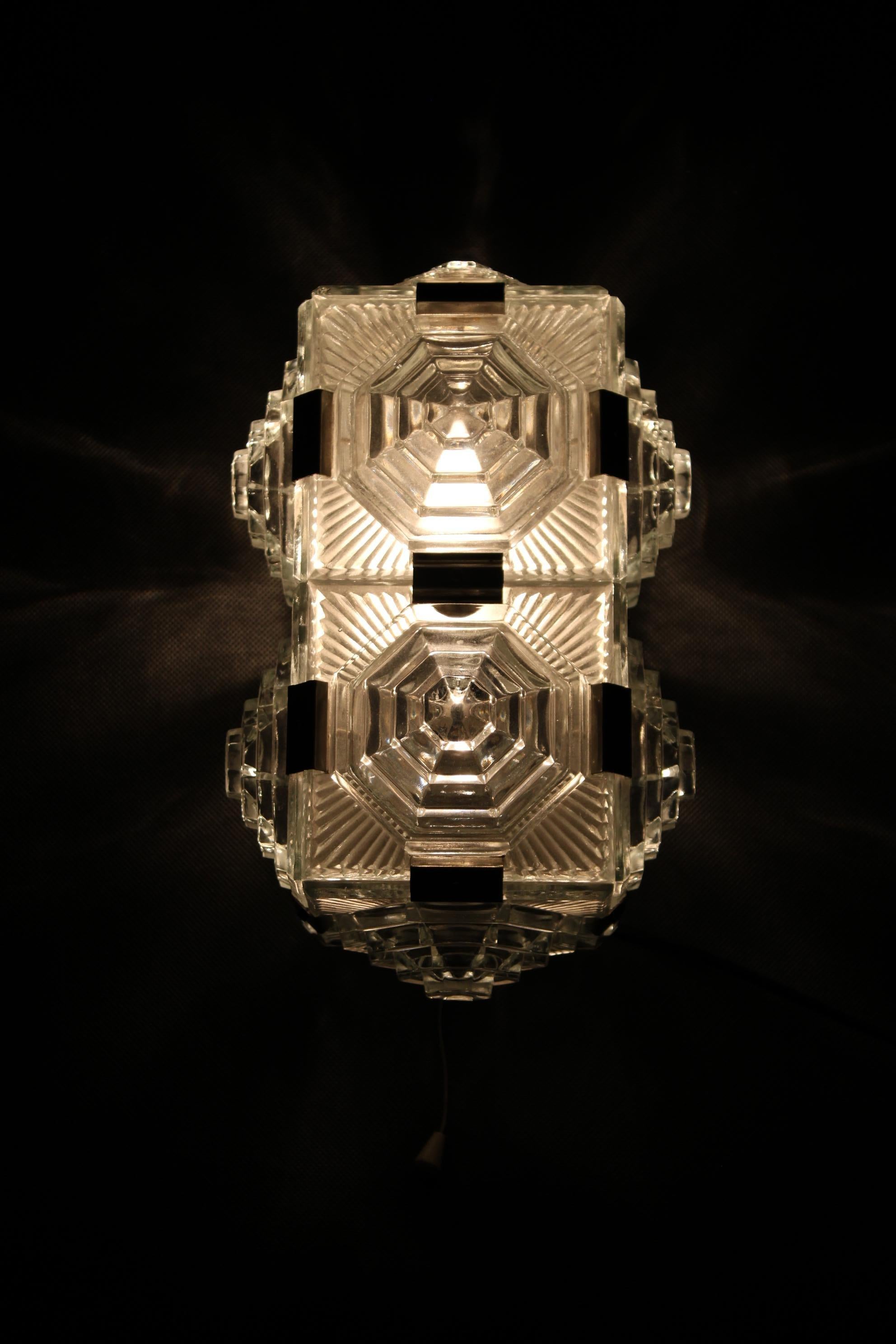 1970s Wall Glass Light by Kamenicky Senov , Czechoslovakia 2