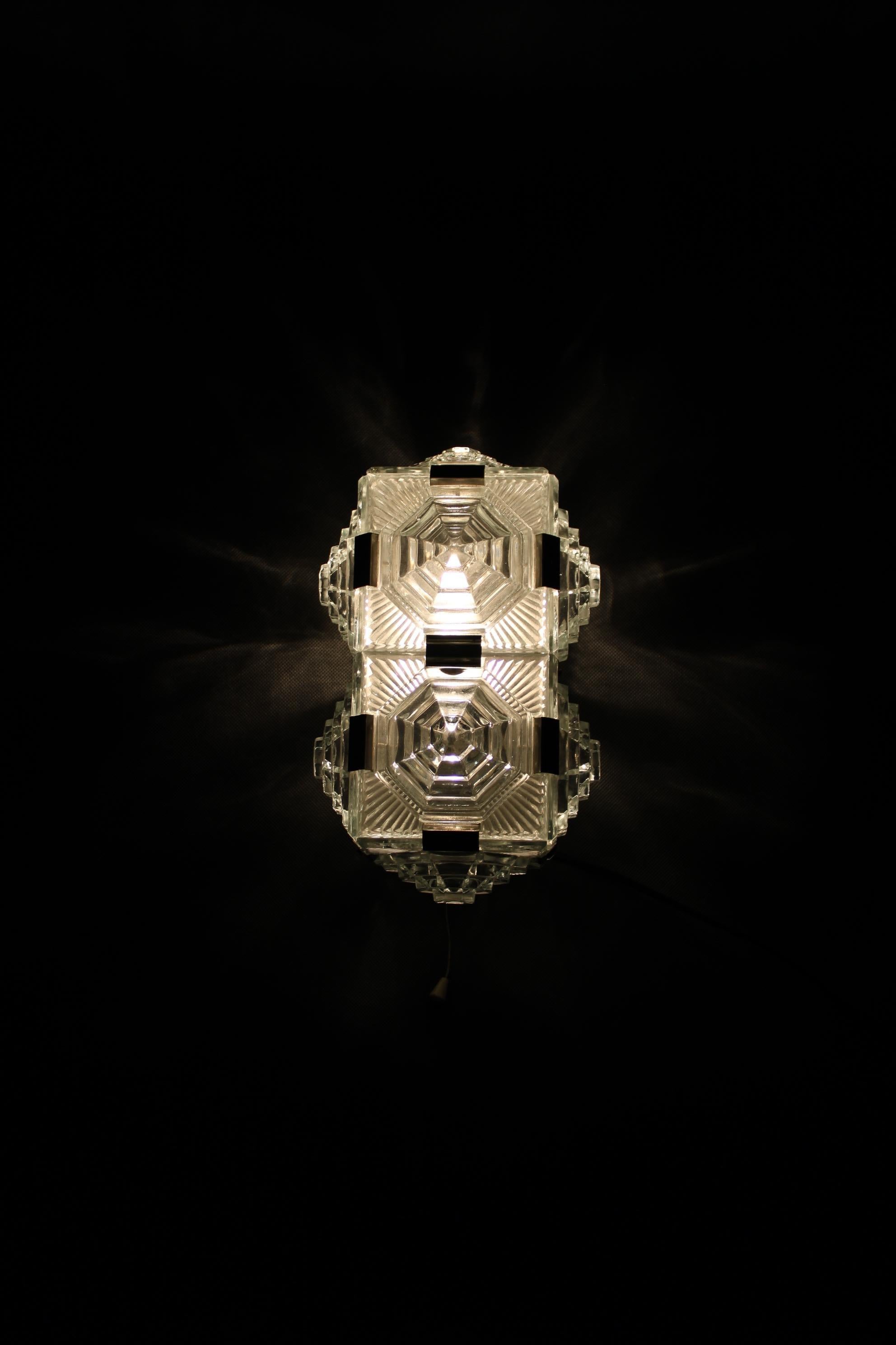 1970s Wall Glass Light by Kamenicky Senov , Czechoslovakia 3