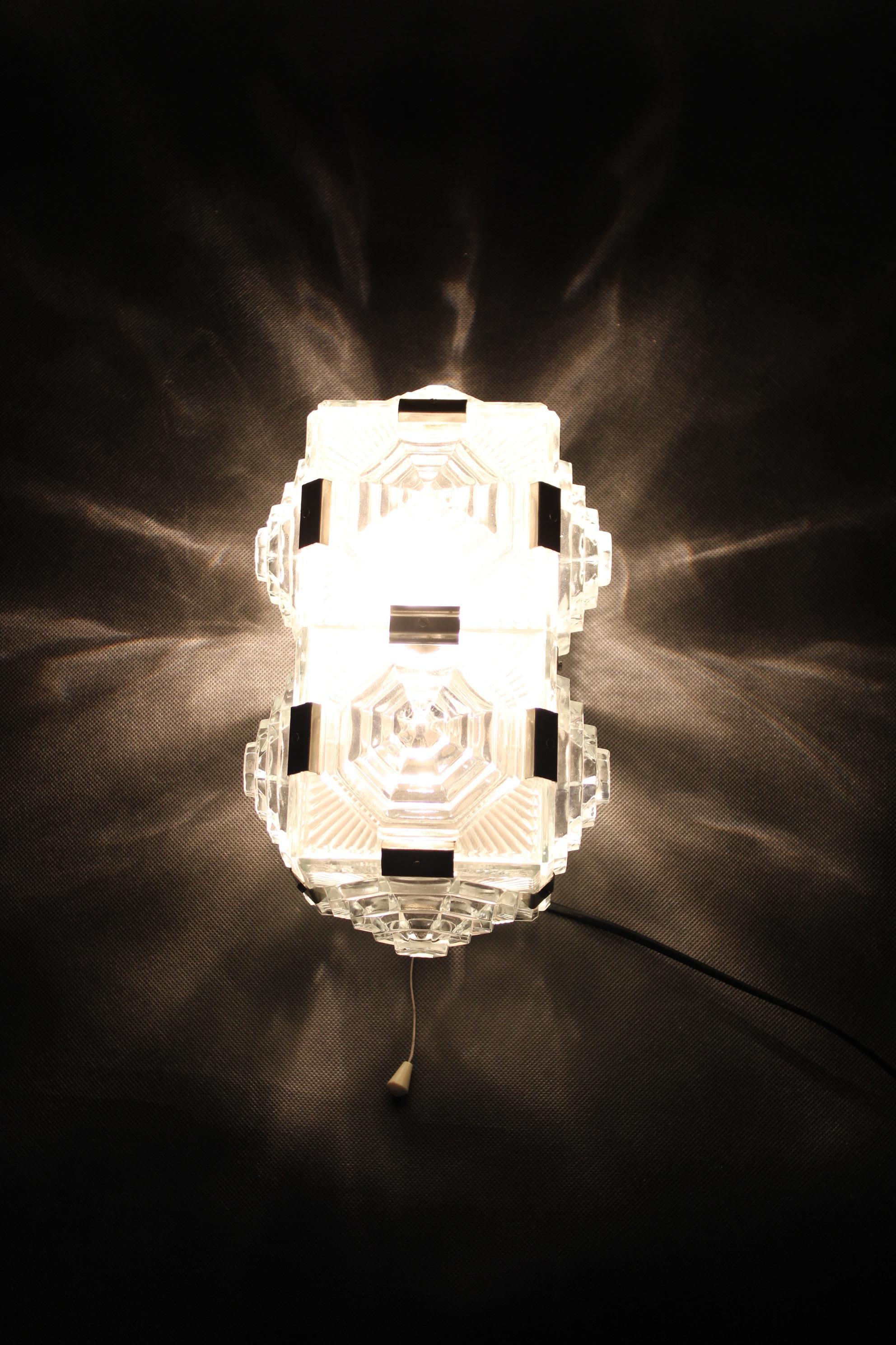 1970s Wall Glass Light by Kamenicky Senov , Czechoslovakia 4