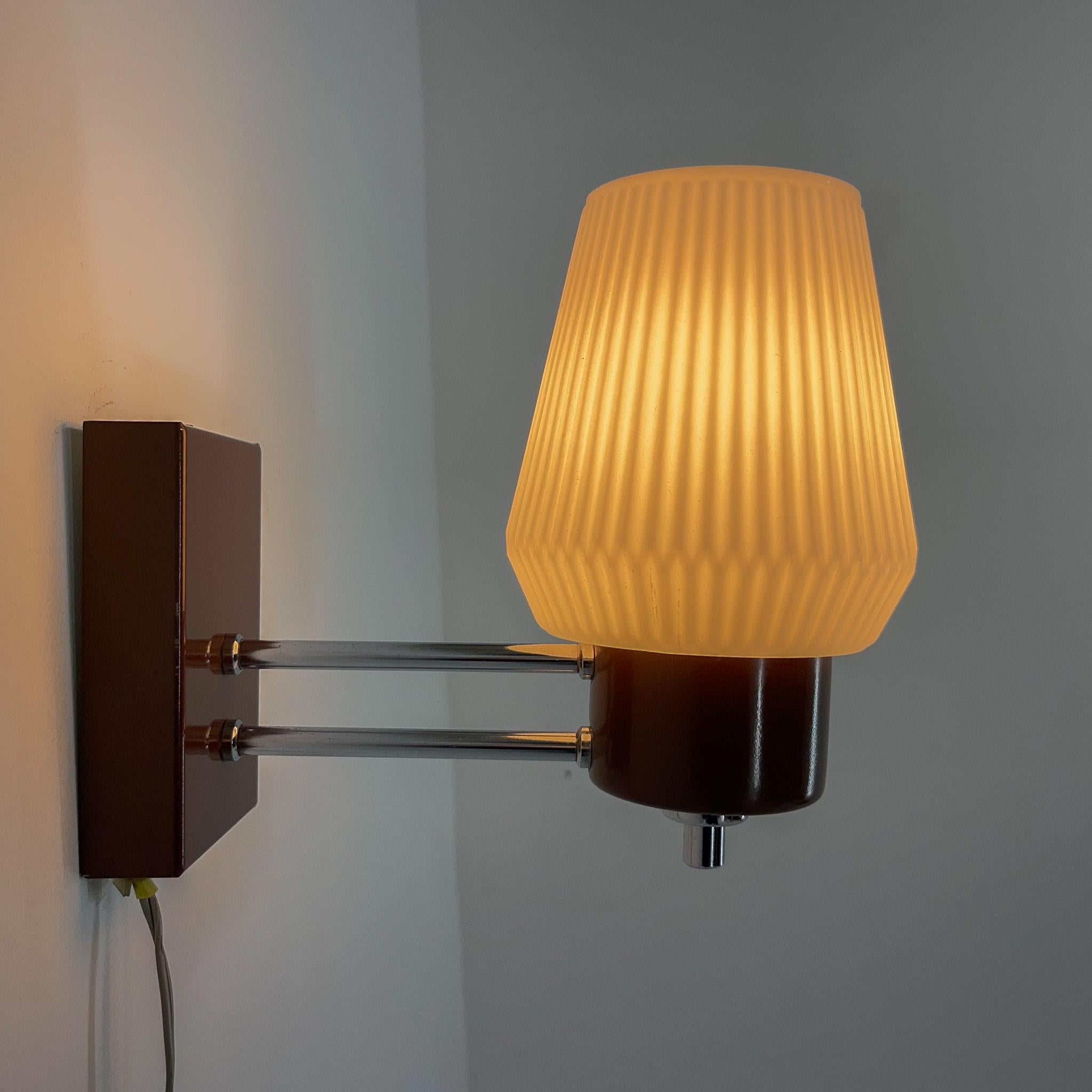 Mid-Century Modern 1970s Wall Lamp by Lidokov, Czechoslovakia For Sale