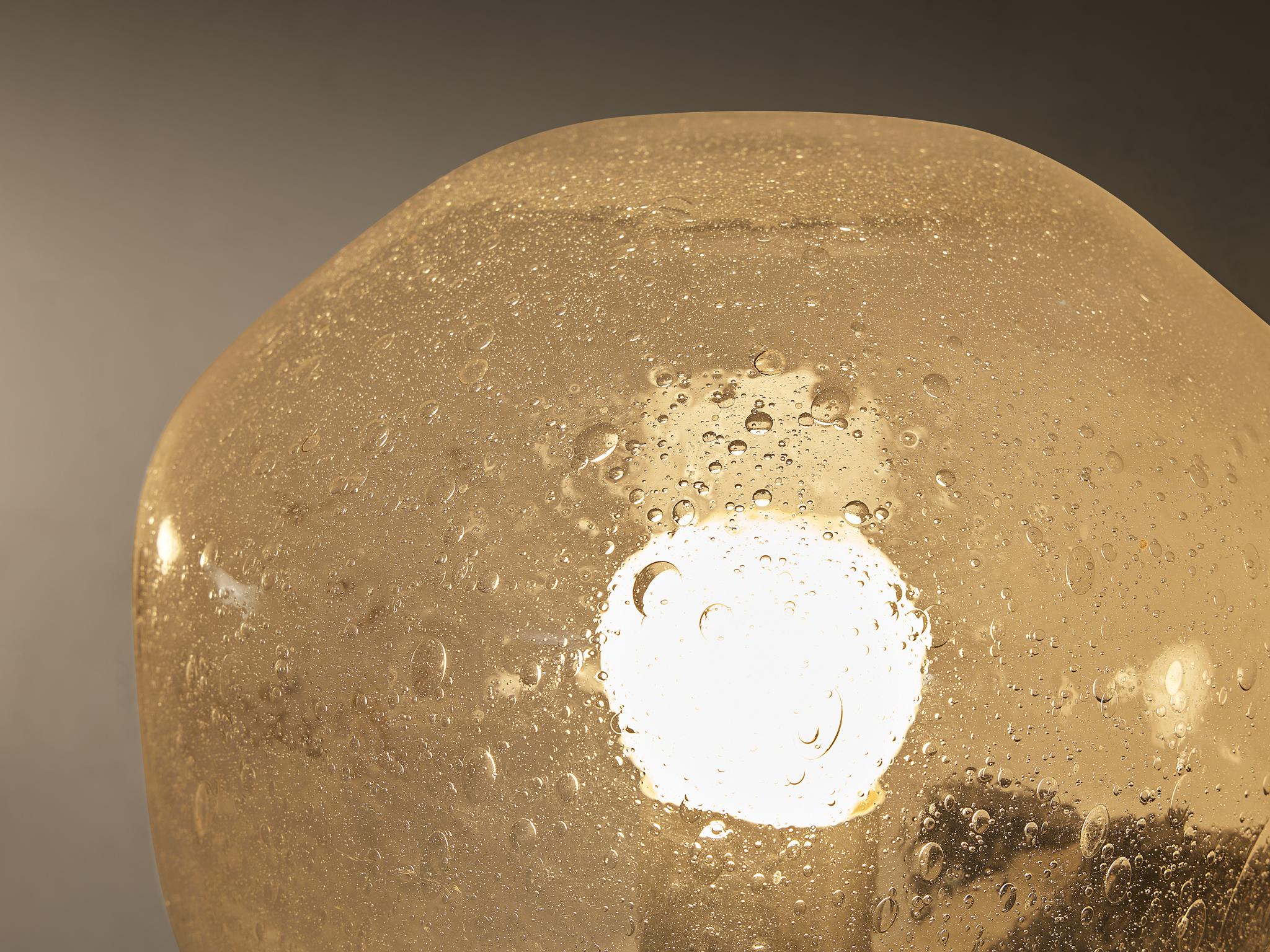 Lights des années 1970 en métal Silver et verre soufflé en vente 2