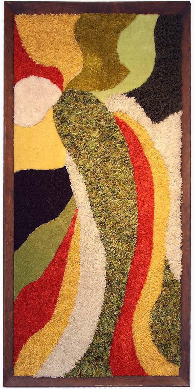 American 1970s Wall Mounted Framed Rug