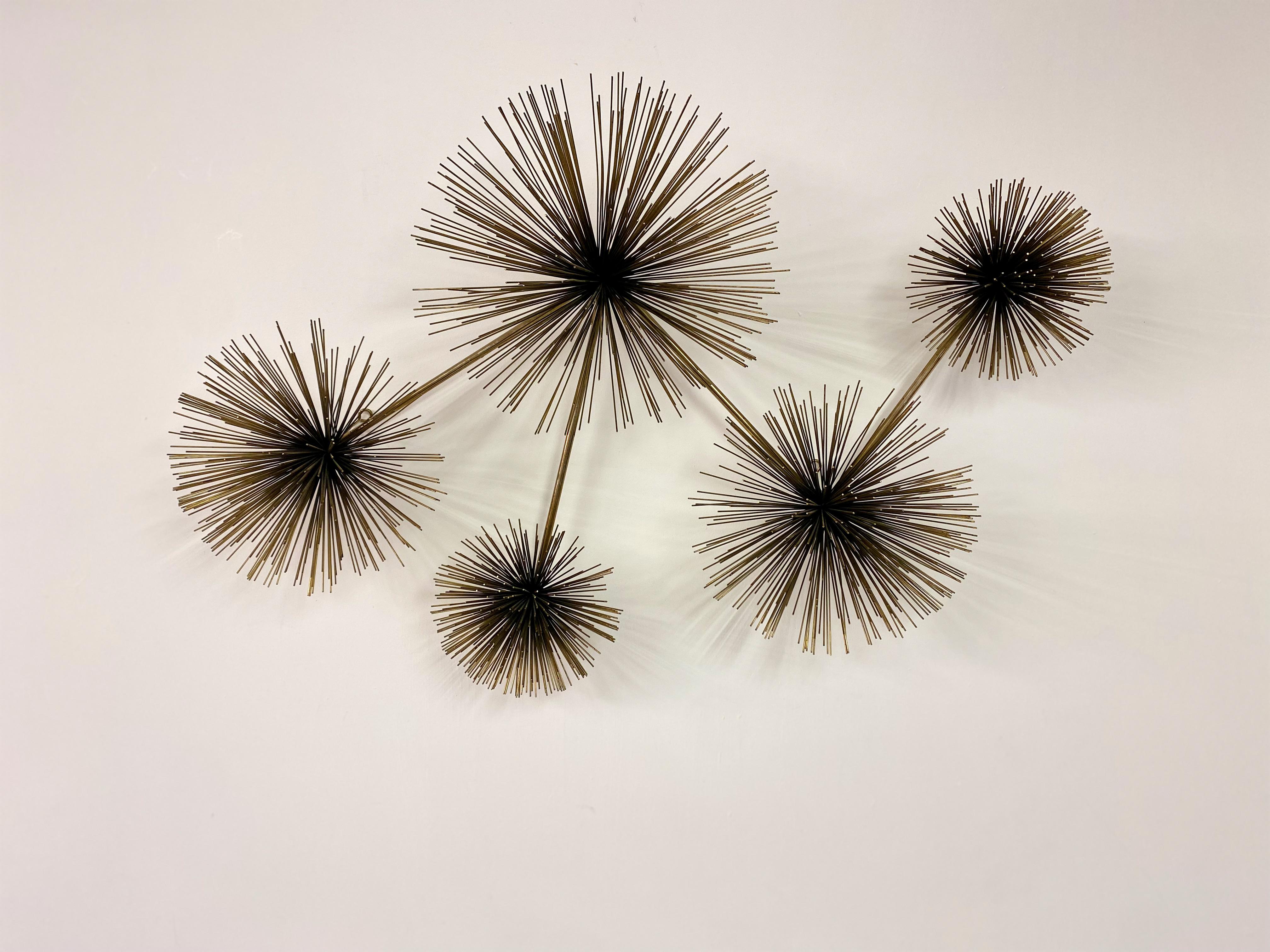 Mid-Century Modern 1970s Wall Mounted Starburst Sculpture By Curtis Jere For Sale