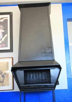 1970s Wall-Mounted Steel Fireplace, in the Style of Don Bar