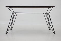 1970's Wallnut Veneer Side Table, Czechoslovakia