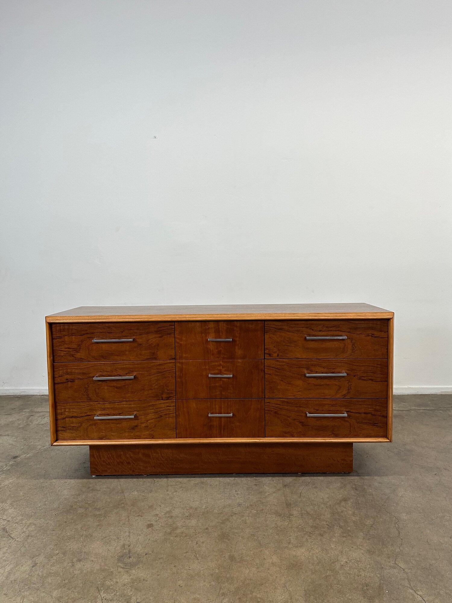 Late 20th Century 1970s Walnut and Oak Plinth Dresser by Lane For Sale