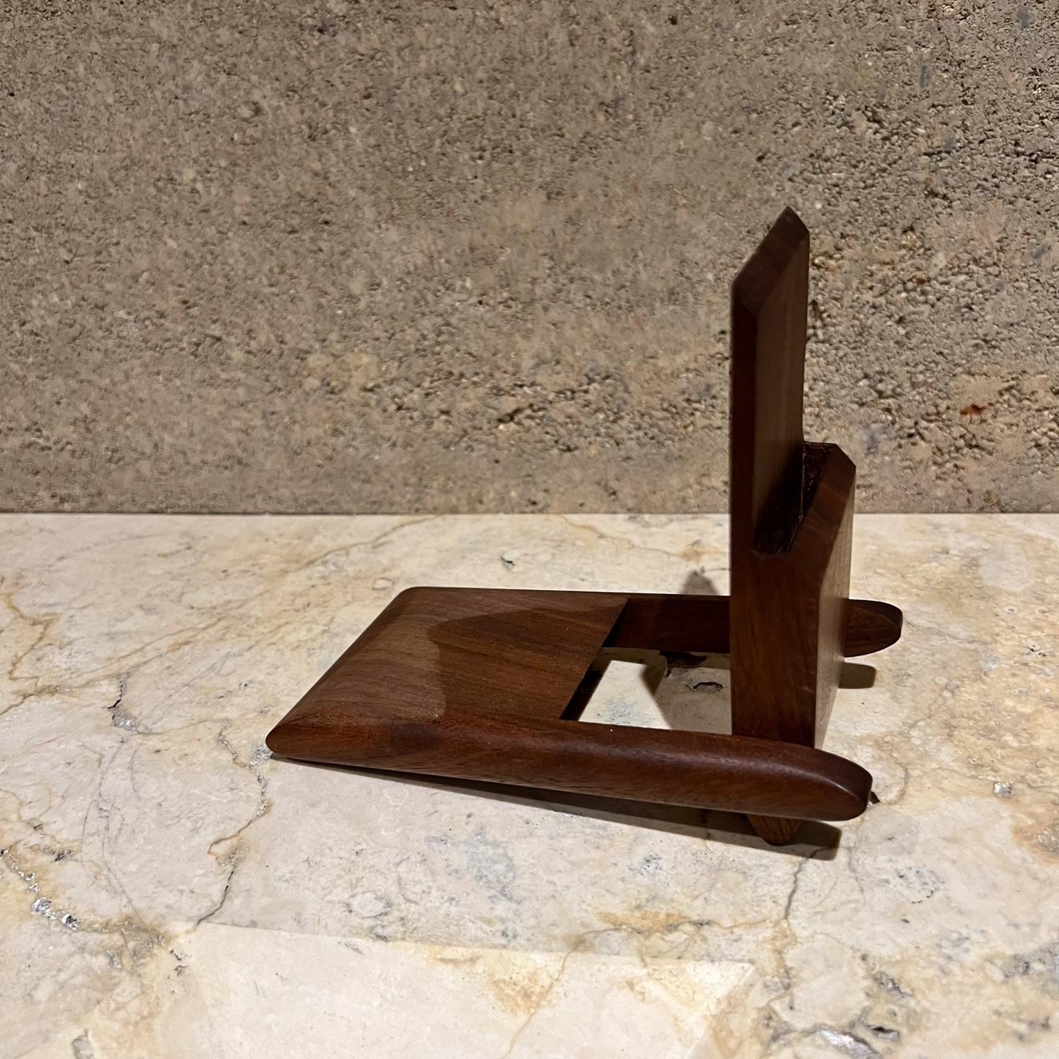 1970s Walnut Wood Business Card Holder Case 3