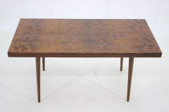 1970s Walnut Coffee Table in High Gloss Finish, Czechoslovakia