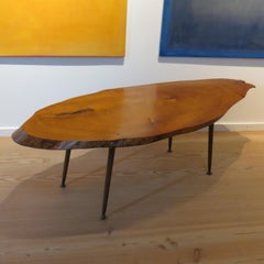 1970s Waney edge Elm Coffee Table Carl Aubock Style Mid-century Modern
