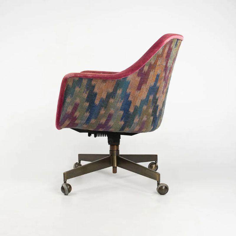 1970s Ward Bennett for Brickel Associates Bronze and Mohair Bucket Desk Chair For Sale 4