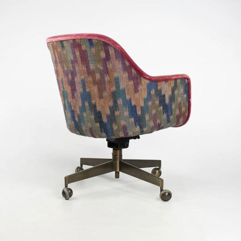 1970s Ward Bennett for Brickel Associates Bronze and Mohair Bucket Desk Chair For Sale 5