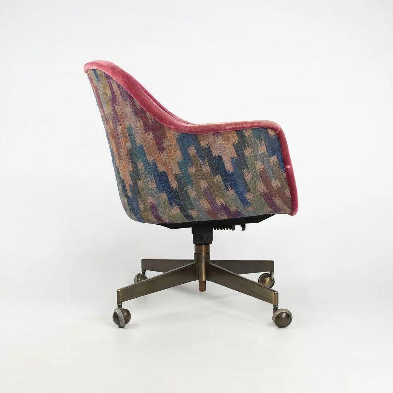 1970s Ward Bennett for Brickel Associates Bronze and Mohair Bucket Desk Chair For Sale 6
