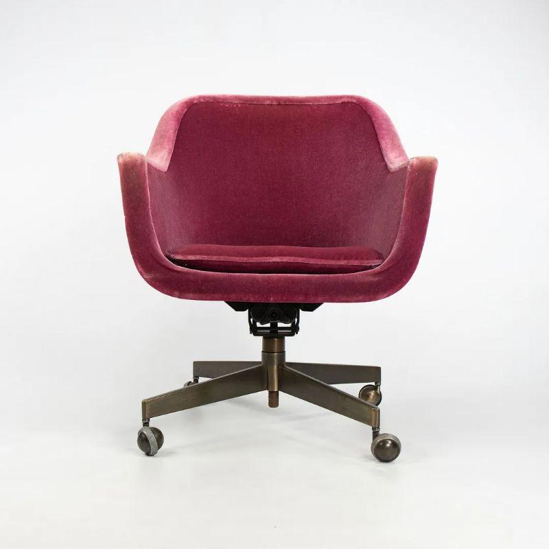 American 1970s Ward Bennett for Brickel Associates Bronze and Mohair Bucket Desk Chair For Sale