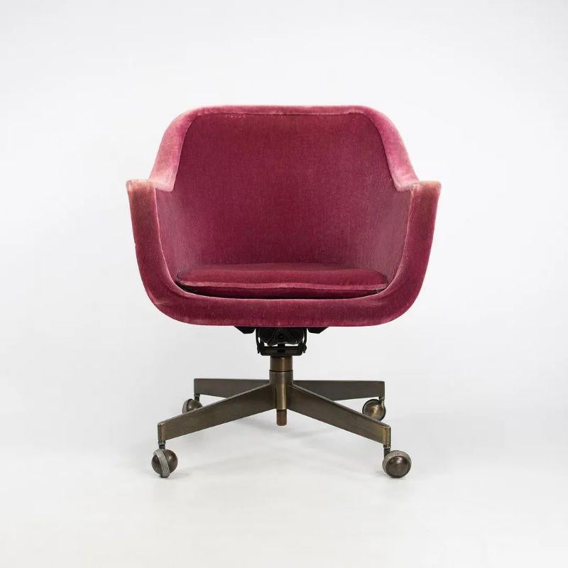 1970s Ward Bennett for Brickel Associates Bronze and Mohair Bucket Desk Chair For Sale 2