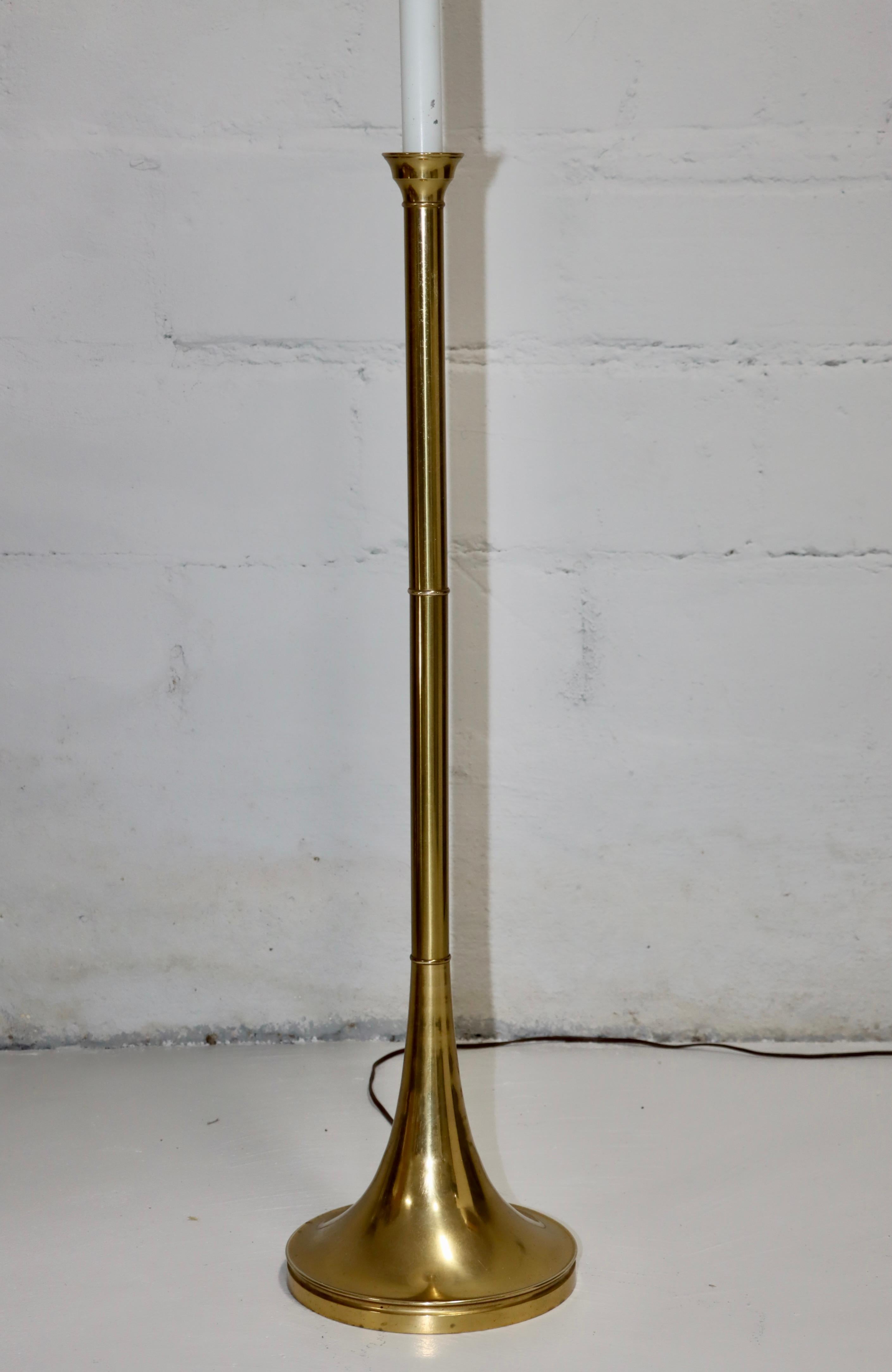 Mid-Century Modern 1970's Warren Kessler Brass Floor Lamp For Sale