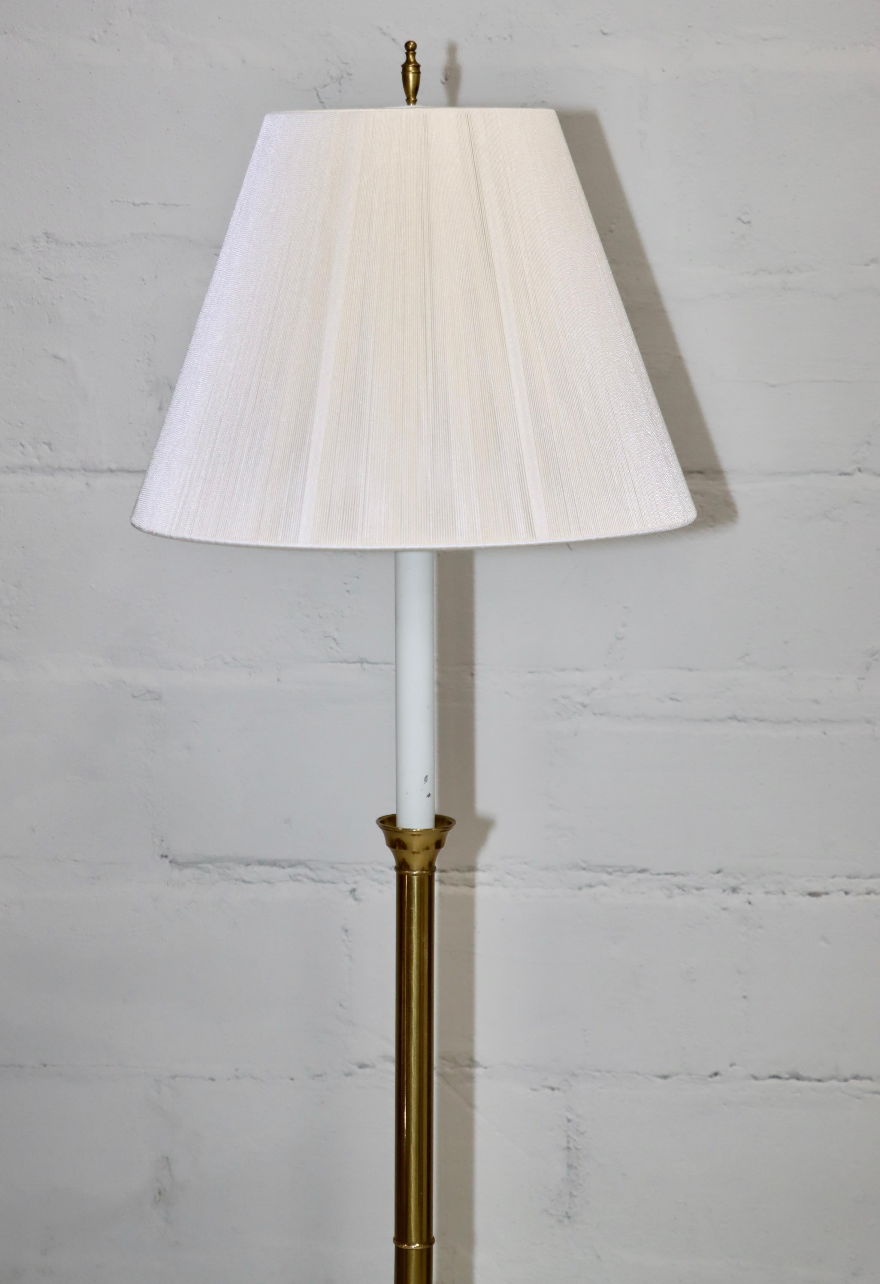 American 1970's Warren Kessler Brass Floor Lamp For Sale