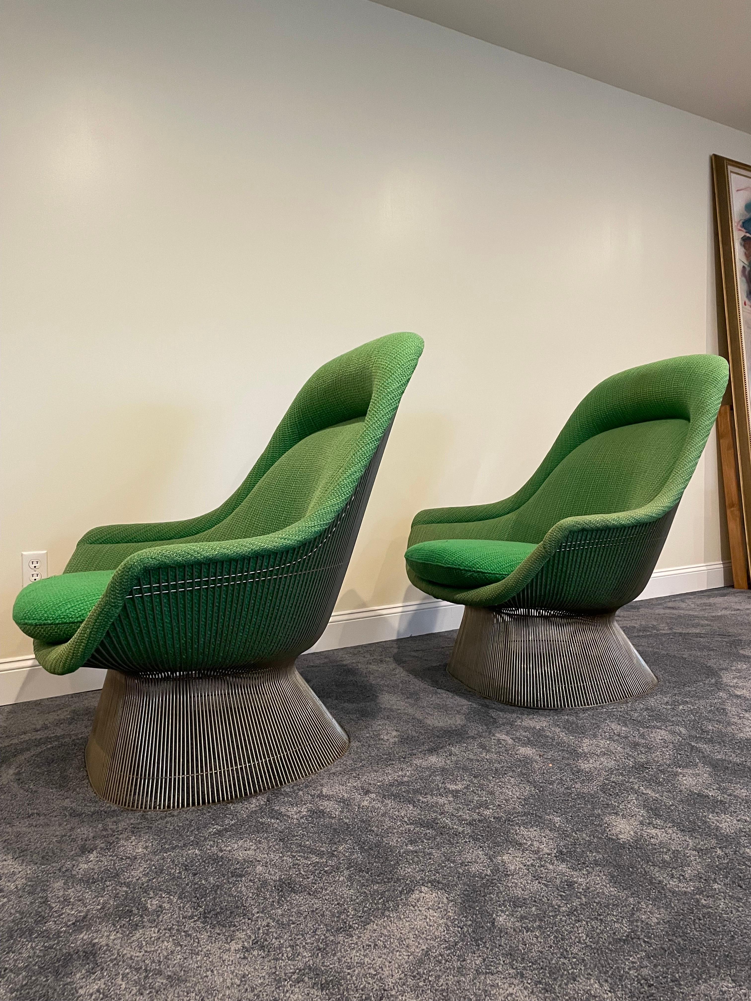 Stainless Steel 1970s Warren Platner Easy Chairs - a Pair