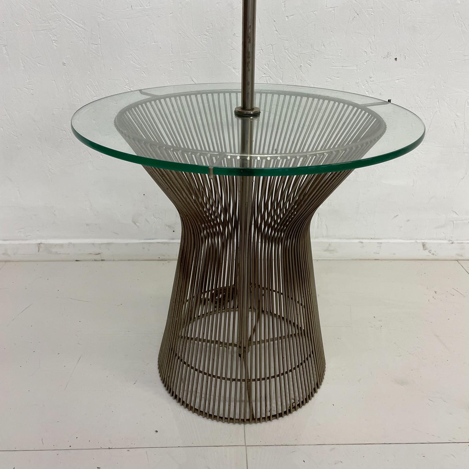 1970s Warren Platner Floor Lamp Side Table Metal and Glass In Good Condition In Chula Vista, CA