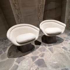 Warren Platner Knoll  Low Lounge Chair Pair Metal Frame Mid Century
